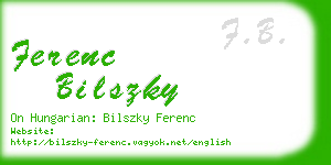 ferenc bilszky business card